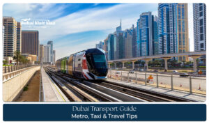 Dubai Transport Guide with metro, taxi, and bus services