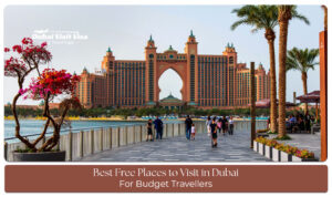 Dubai skyline featuring iconic attractions, modern skyscrapers, beaches, and popular tourist landmarks.