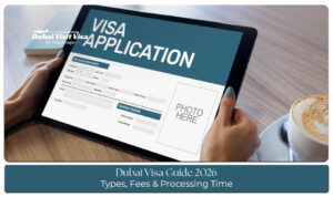 Dubai skyline and iconic landmarks representing a complete Dubai Visa Guide 2026 for international travelers.