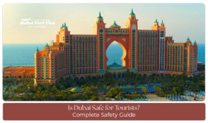 Tourists enjoying a safe and relaxing visit in Dubai, exploring popular attractions and public spaces.