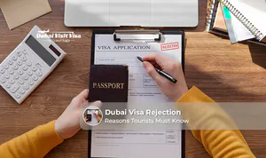Applicant reviewing Dubai visa rejection reasons and correcting travel documents