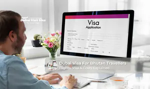 Bhutan traveller applying for a Dubai visa with passport and travel documents