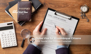 Mozambique citizen preparing travel documents for a Dubai tourist visa before visiting the UAE.