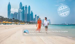 Sri Lankan family and couple applying for a Dubai tourist visa with travel documents