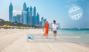 Sri Lankan family and couple applying for a Dubai tourist visa with travel documents