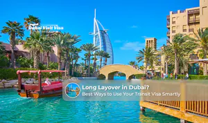 Traveller exploring Dubai attractions during a long airport layover