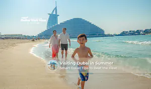 Tourists exploring Dubai indoor attractions and summer activities during hot weather