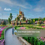 Dubai Miracle Garden visitor guide with colourful floral displays.