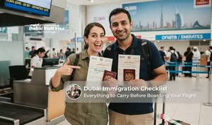 Couple applying together for a Dubai tourist visa while planning their holiday.