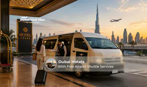 Dubai hotels offering free airport shuttle services.