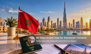 Moroccan traveller preparing documents for a long-stay Dubai visit visa.