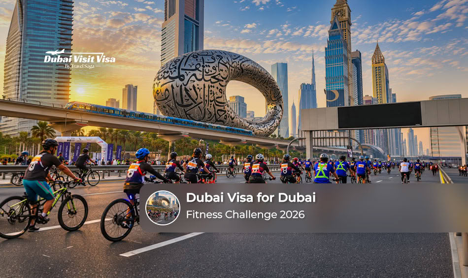 Visitors preparing their travel documents to participate in Dubai Fitness Challenge 2026.