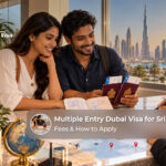 Sri Lankan traveller preparing documents for a multiple-entry Dubai visa application.
