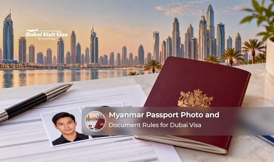 Myanmar passport photo and document requirements for a Dubai tourist visa application