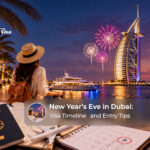Travellers preparing passports and visa documents for a New Year’s Eve celebration trip to Dubai.